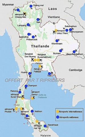 Tous les aéroports de Thaïlande.