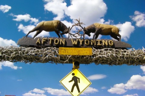 Entrée dans la ville d'Afton Wyoming