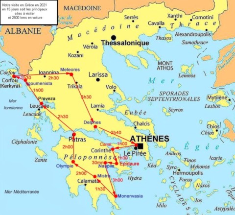 Carte du trip Gréce continentale