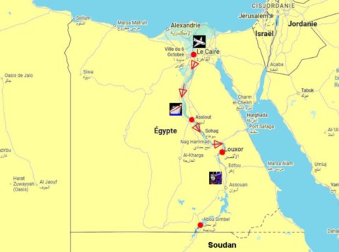 Carte des visites Le Caire- Abou Simbel