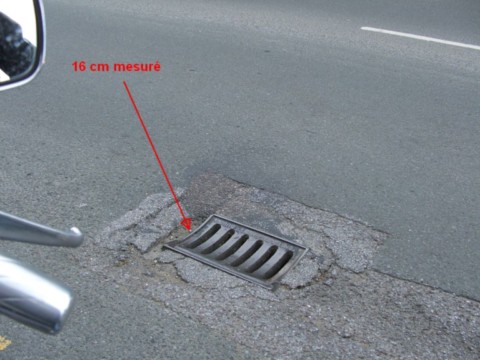 Trous de chaussée motars danger