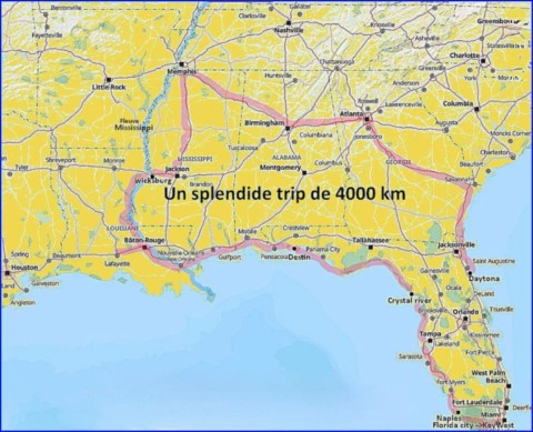 Carte de la boucle Floride- Louisiane