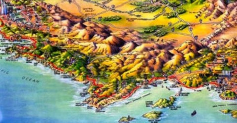 Carte de la PCH en Californie