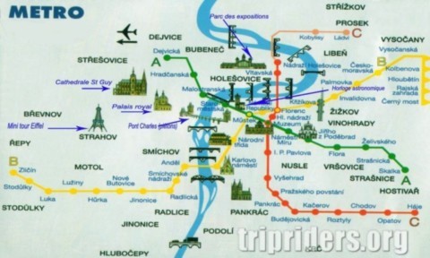 Prague visite plan metro