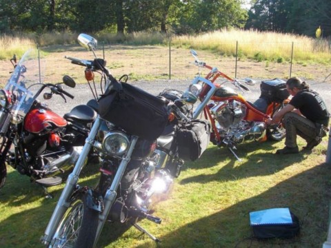 Les Harley Davidson du trip pyrénéen.