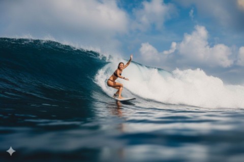 planche de surf en mer